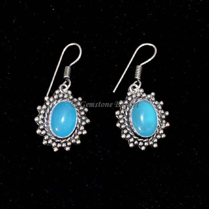 Aquamarine Oval Earing