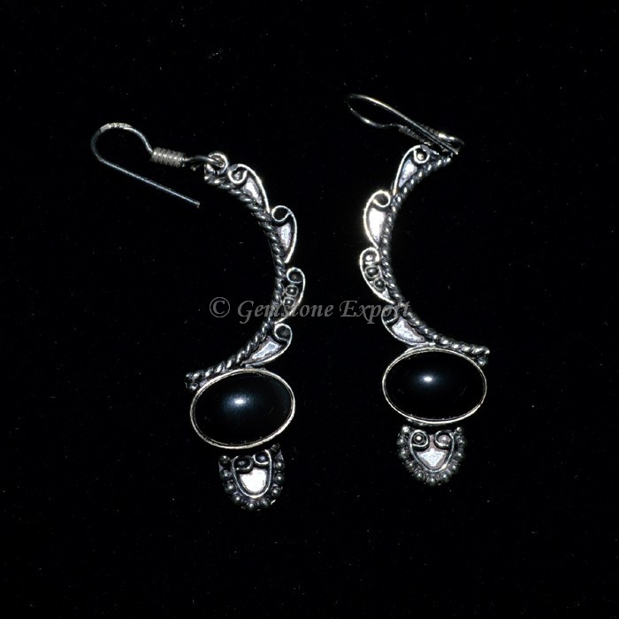 Black Onyx Faceted Earing