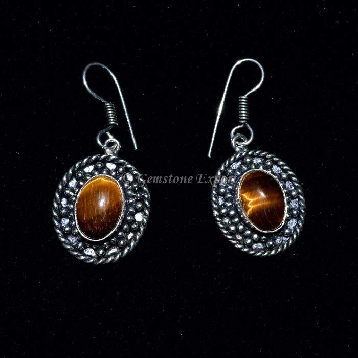 Tiger Eye Oval Earing
