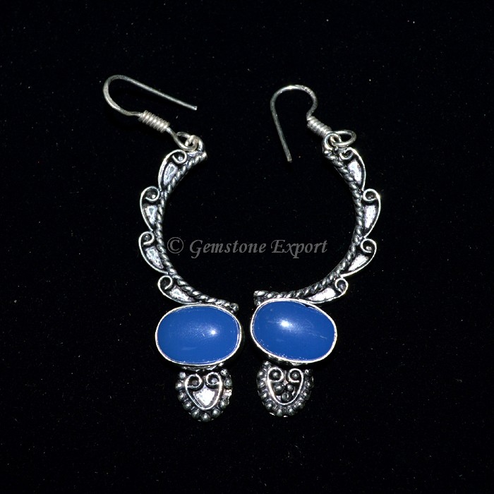 Chalcedony Oval Cab Earing