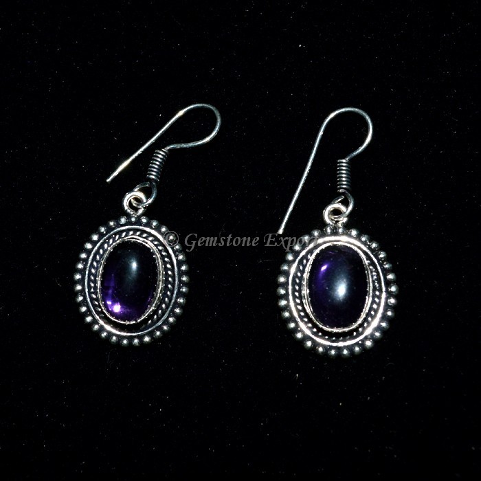 Amethyst Oval Shape Earing
