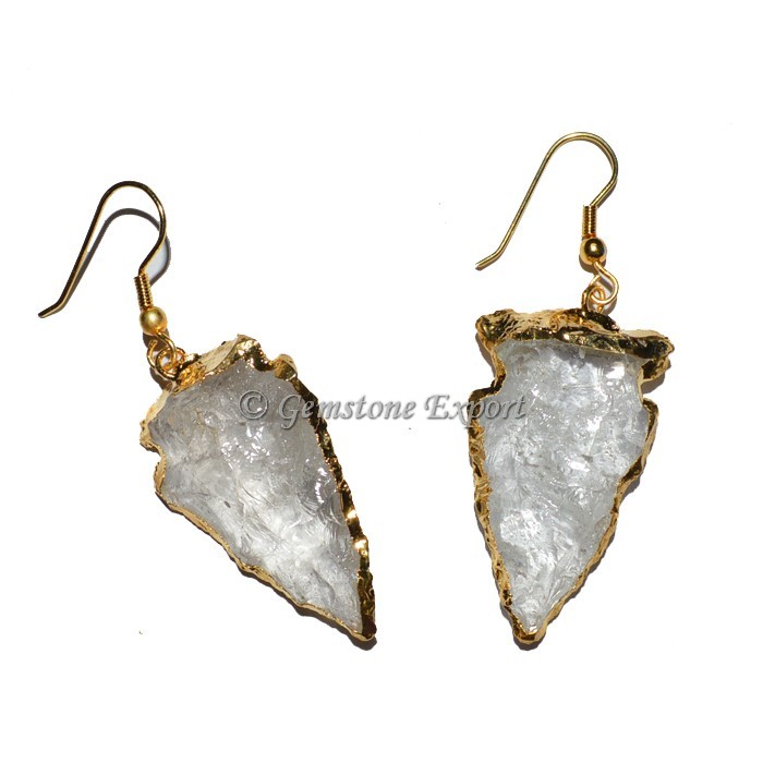 Crystal Quartz Arrowheads Earrings