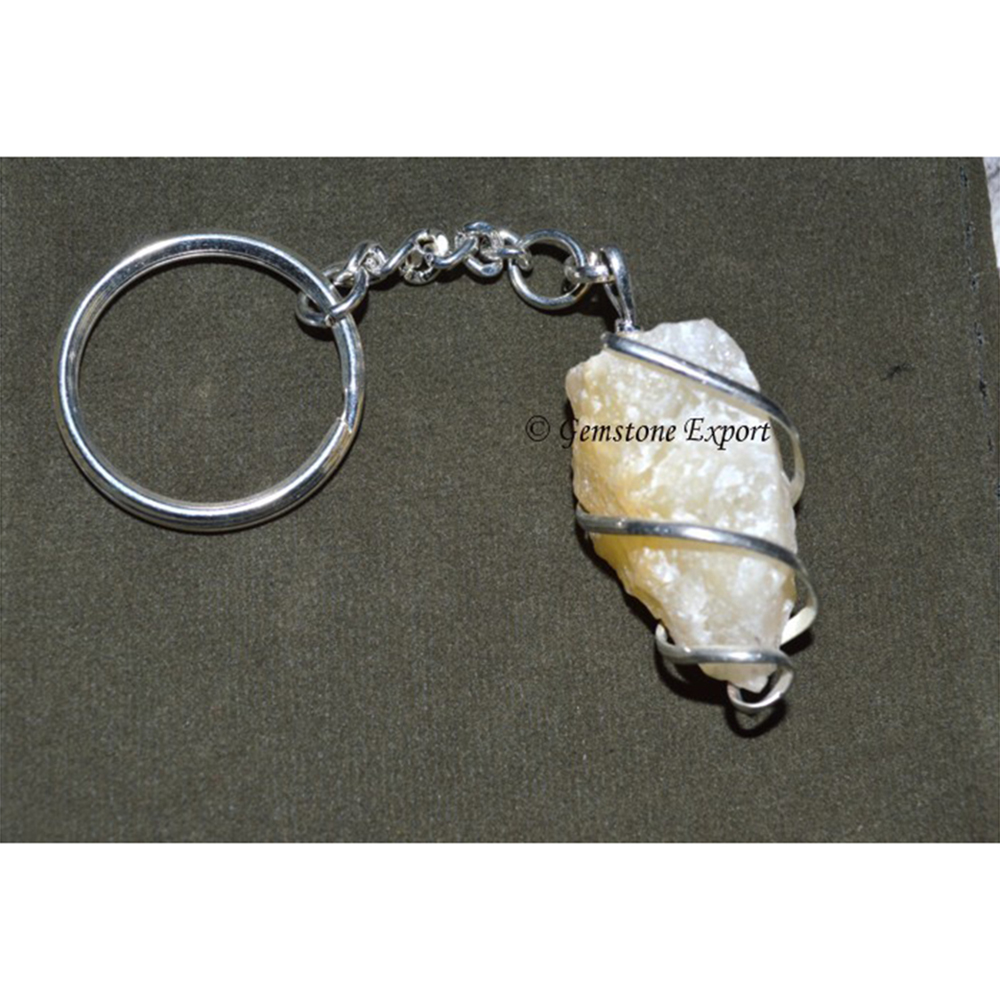 Golden Quartz Hammerd Pendulum Shape Keyring