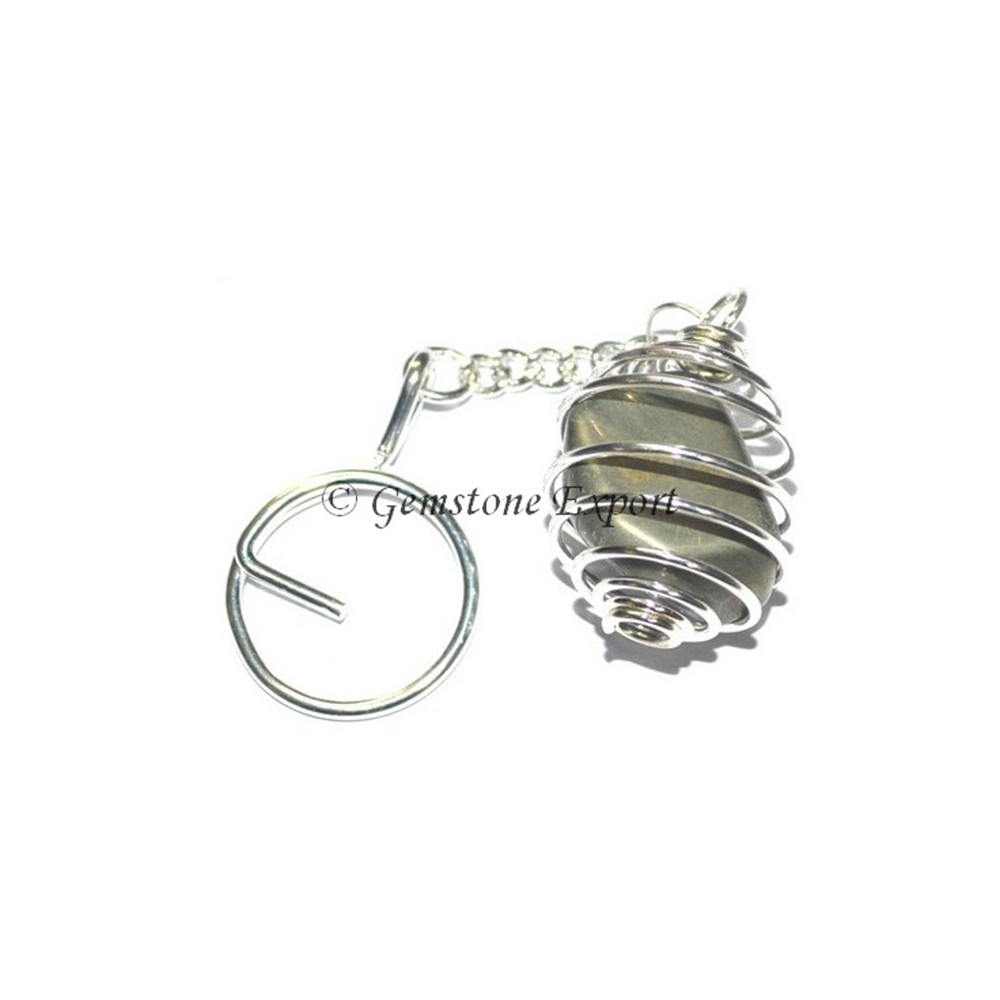 Hematite Cage Tumbled Keyring