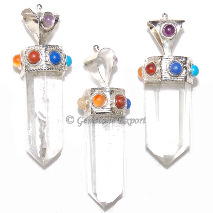 Seven Chakra Crystal Quartz Pendants