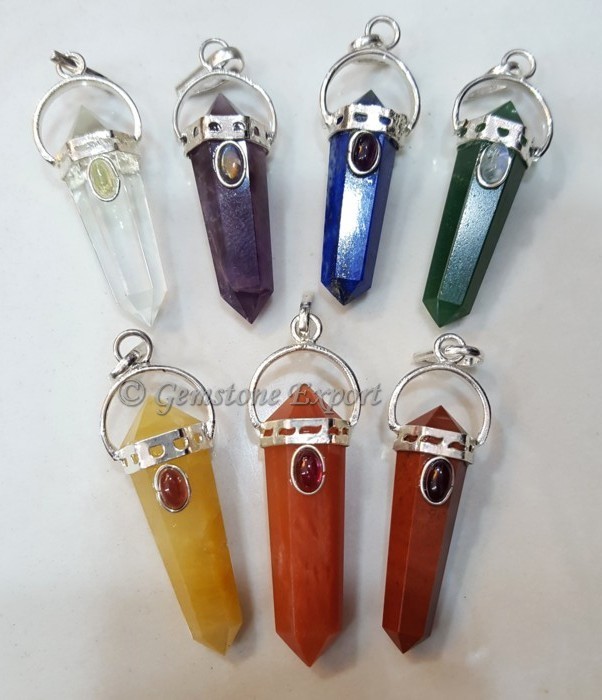 7 Chakra Stone Pendants Set