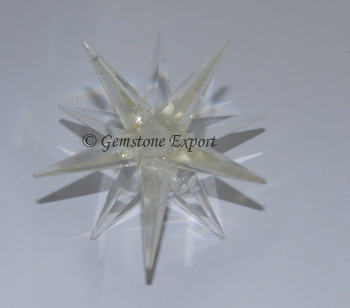 Crystal Quartz 12 Point Star