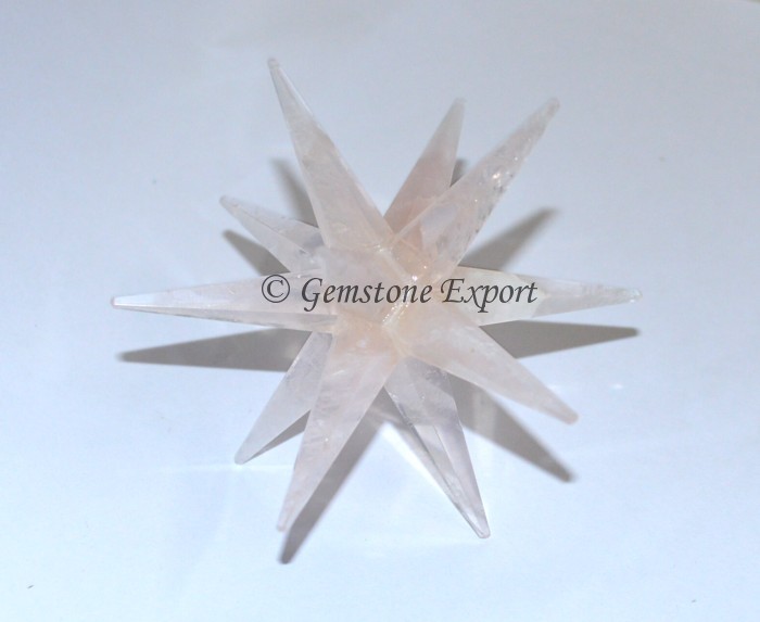 Rose Quartz 12 Point Star
