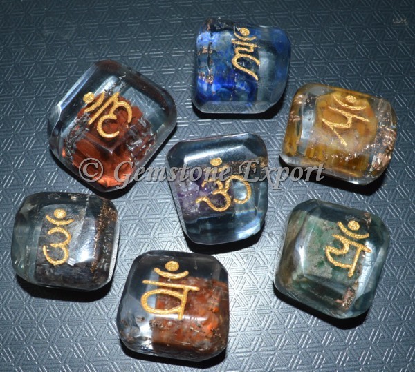Orgone Chakra Sanskrit Tumbled Set