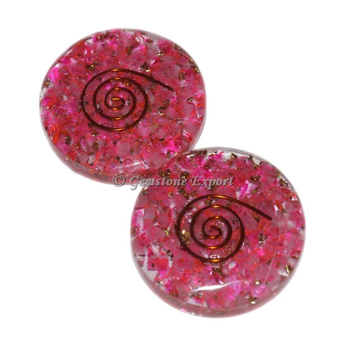 Crystal Quartz Colour Orgonite Disc Cab