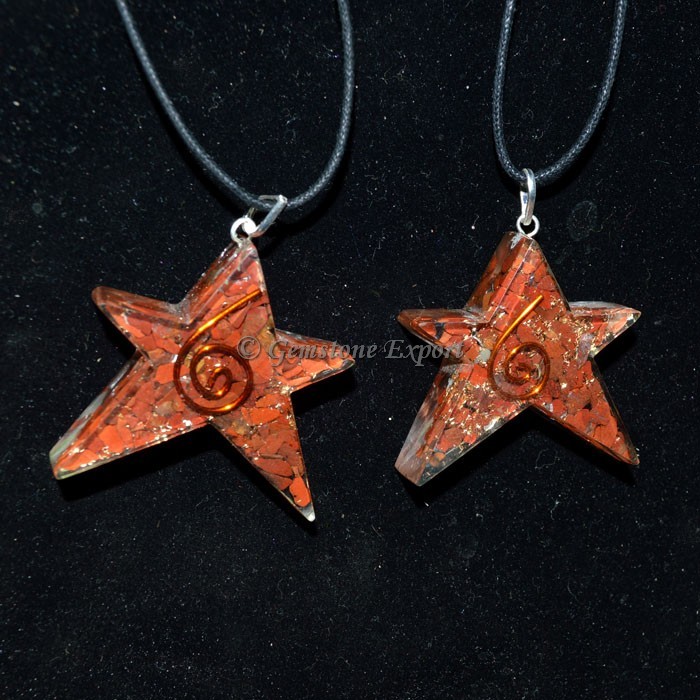 Red Jasper Orgone Star Pendants