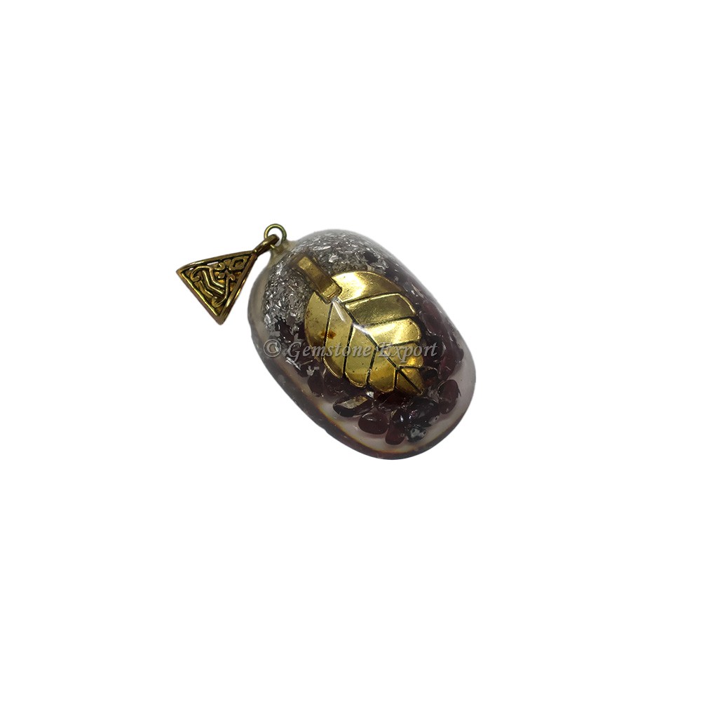 Garnet  with Leaf Orgone Pendant