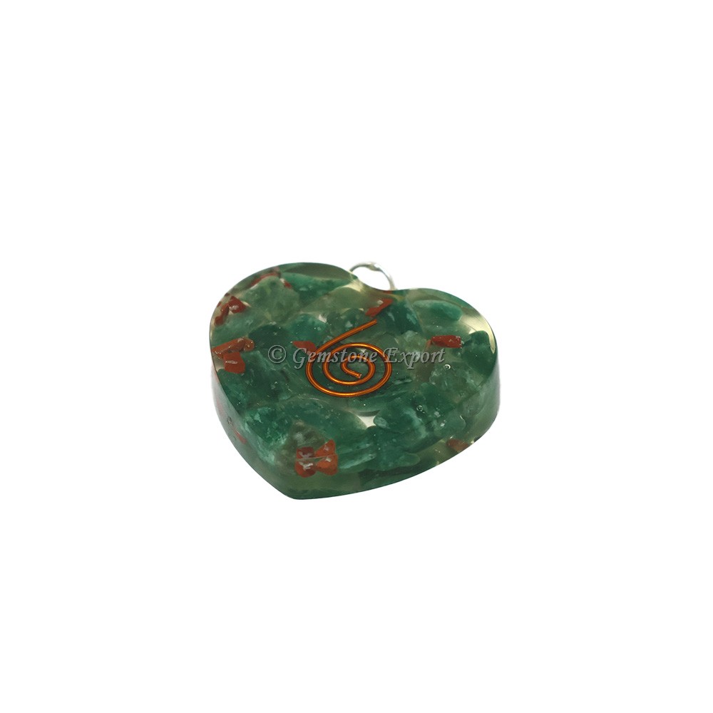 Green Aventurine Heart Shaped Orgone Pendant