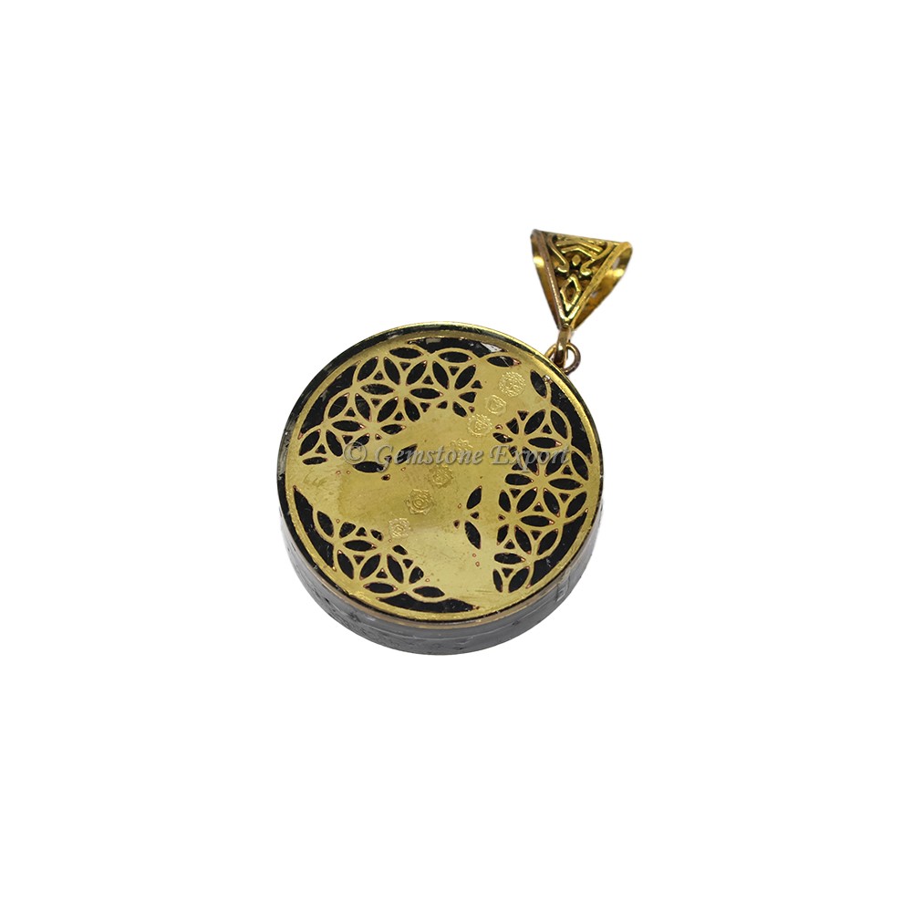 Black Tourmaline with Seven Chakra Buddha Orgone Pendant