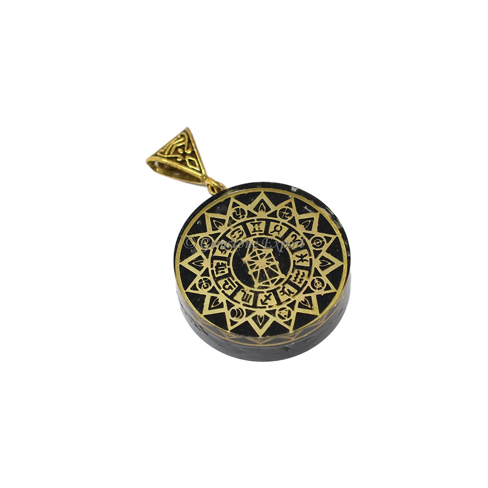 Black Tourmaline Zodiac Orgone Pendant