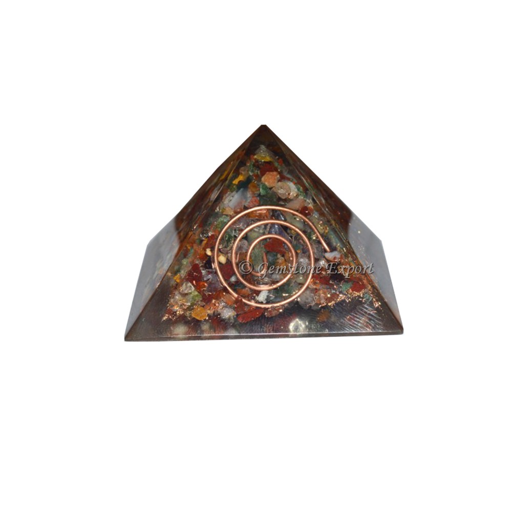 Multi Stone Energy Orgone Pyramid