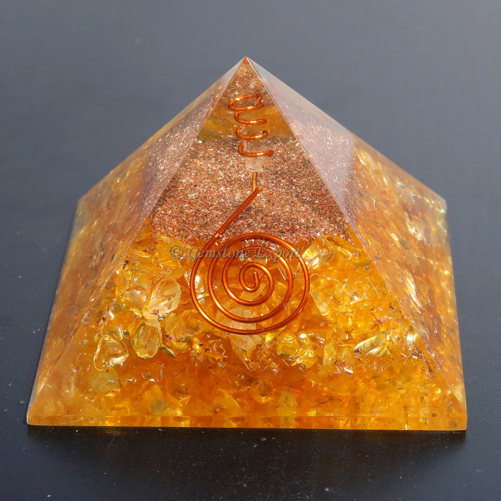 Citrine Orgonite Pyramids
