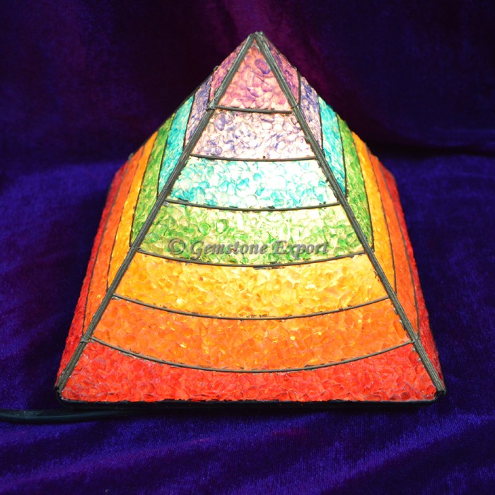 Orgone Chakra Layer Pyramids Lamps