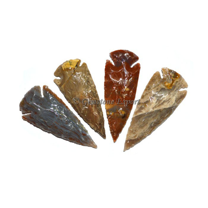 Polishded Indian Agate Arrowheads