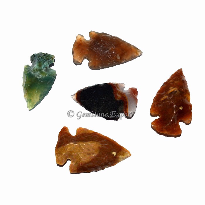 Assorted Stone Polished Agate Arrowheads