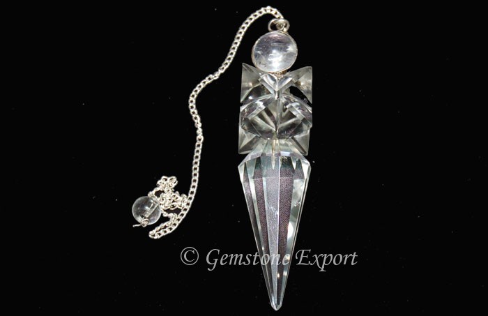 Crystal Quartz Merkaba & 12 Faceted Pendulums