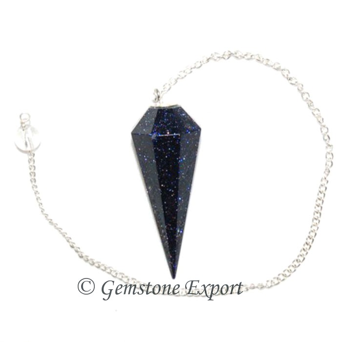 Blue Sunstone 6 Faceted Pendulums