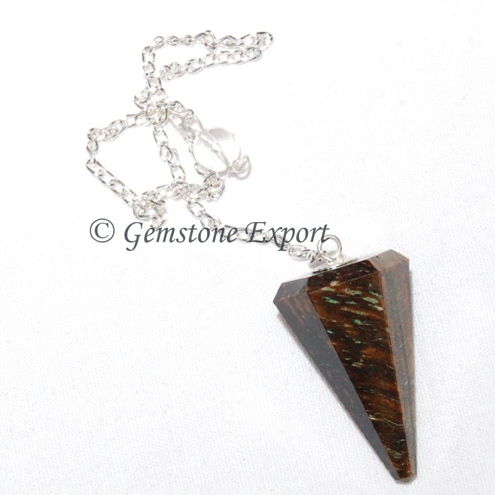 Tiger Eye 6 Faceted Cone Pendulums