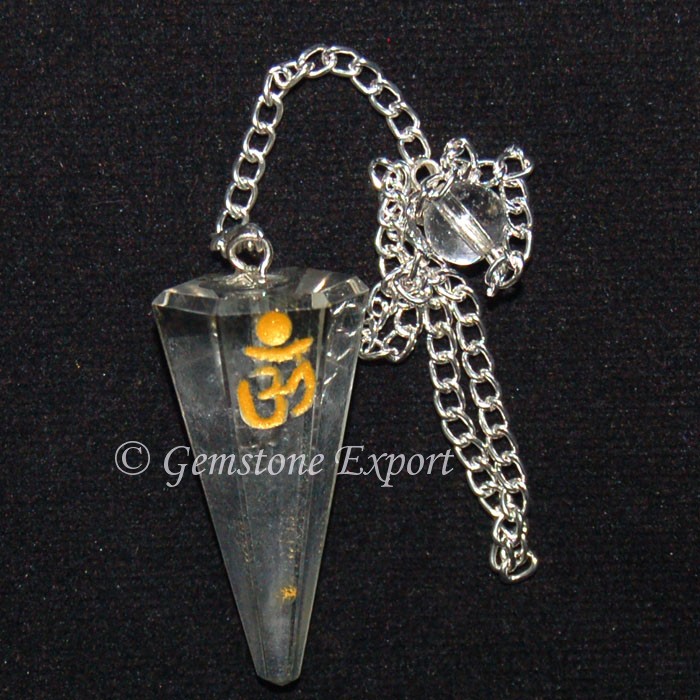 Crystal Quartz Om Pendulums