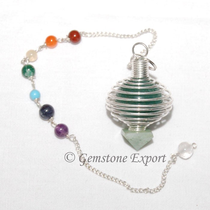Green Aventurine Cage Chakra Pendulums