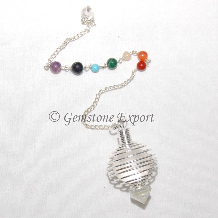 Crystal Quartz Cage Chakra Pendulums