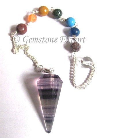 Multi Flourite 12 Faceted Chakra Pendulums