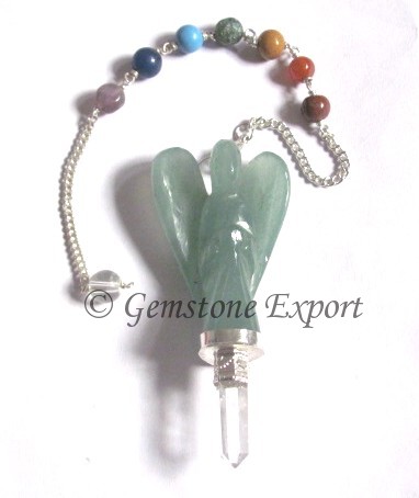 Green Aventurine Angel  Chakra Pendulums