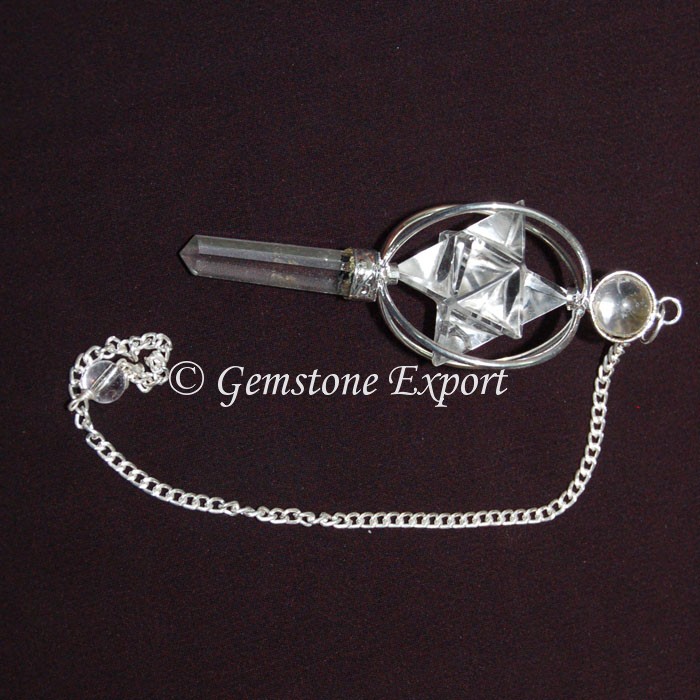 Crystal Quartz 3 Pcs Merkaba Pendulums