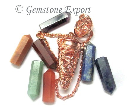 Seven Chakra Cage Pendulums Copper