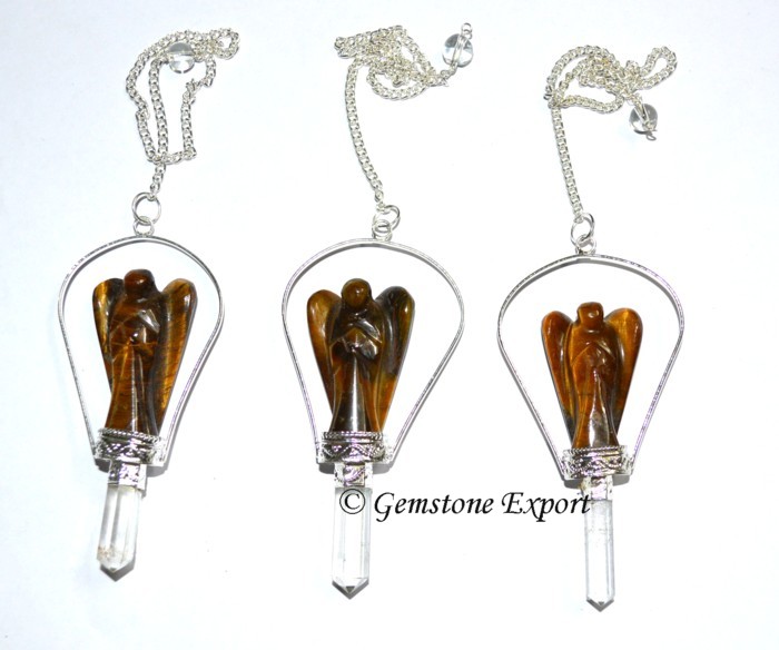 Tiger Eye Angel Pendulums
