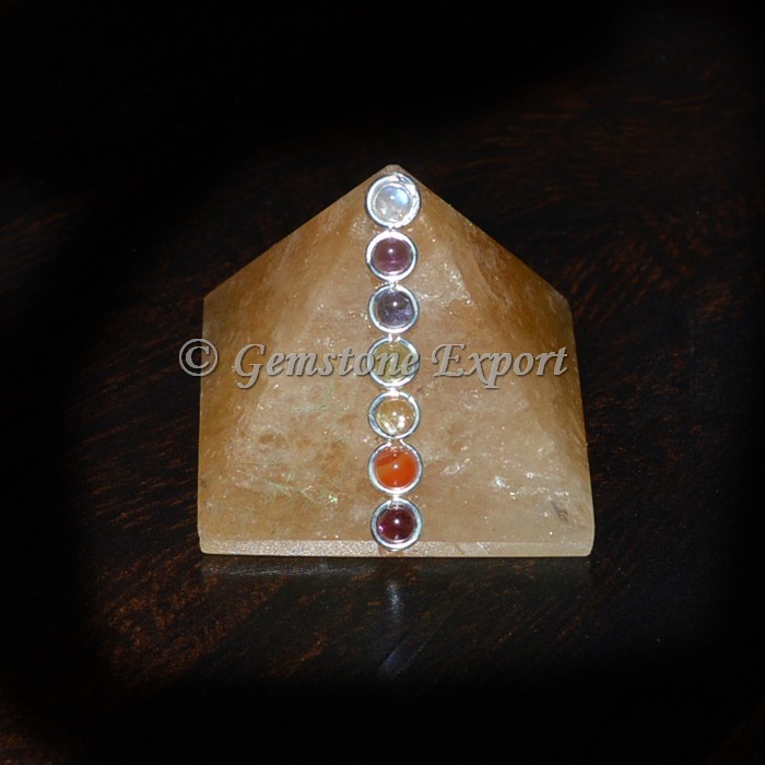 Golden Quartz Chakra Pyramids with Cabs