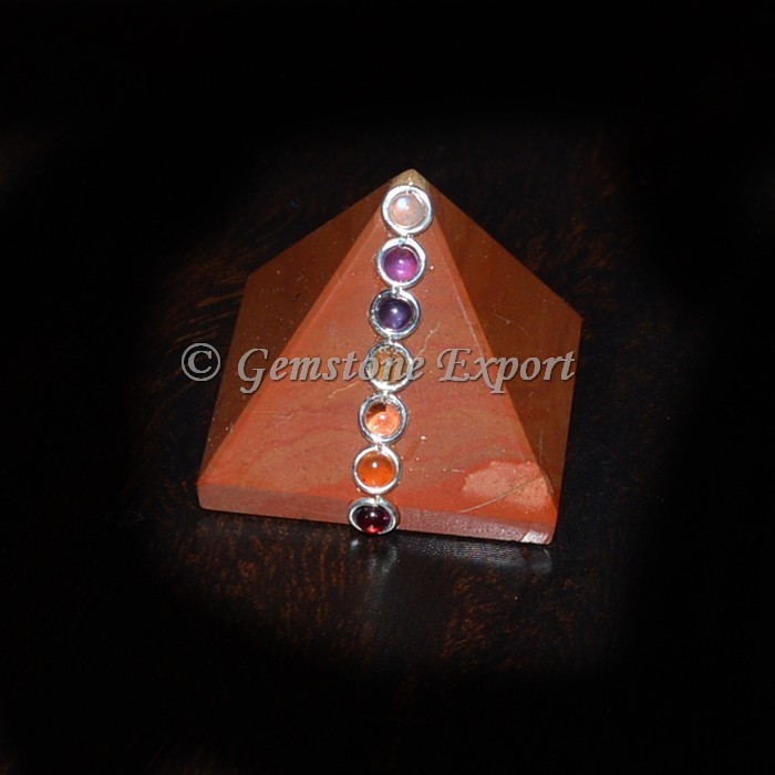 Red Jasper Chakra Pyramids with cabs