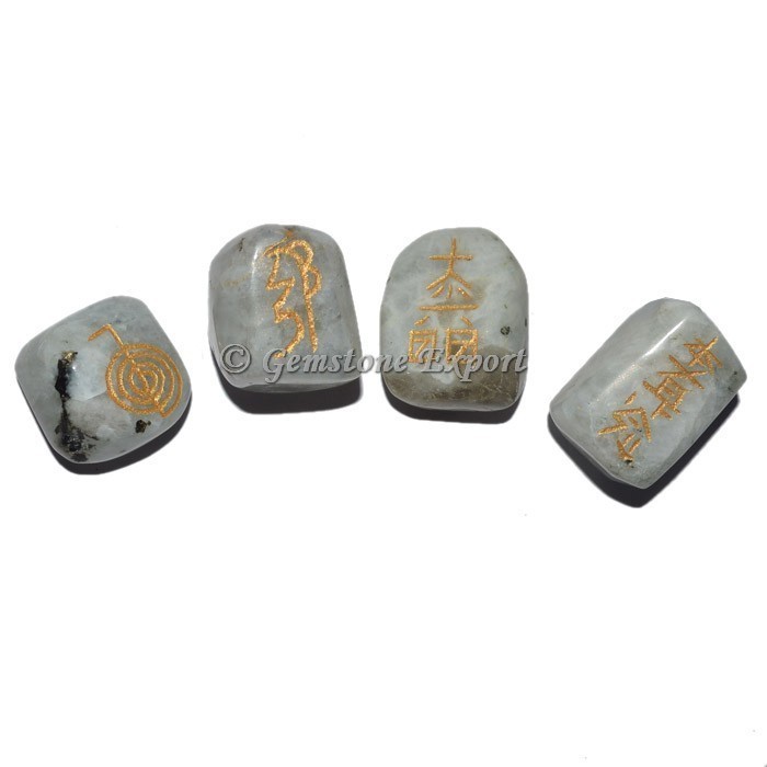 Rainbow Moonstone Usai Reiki Tumbled Set