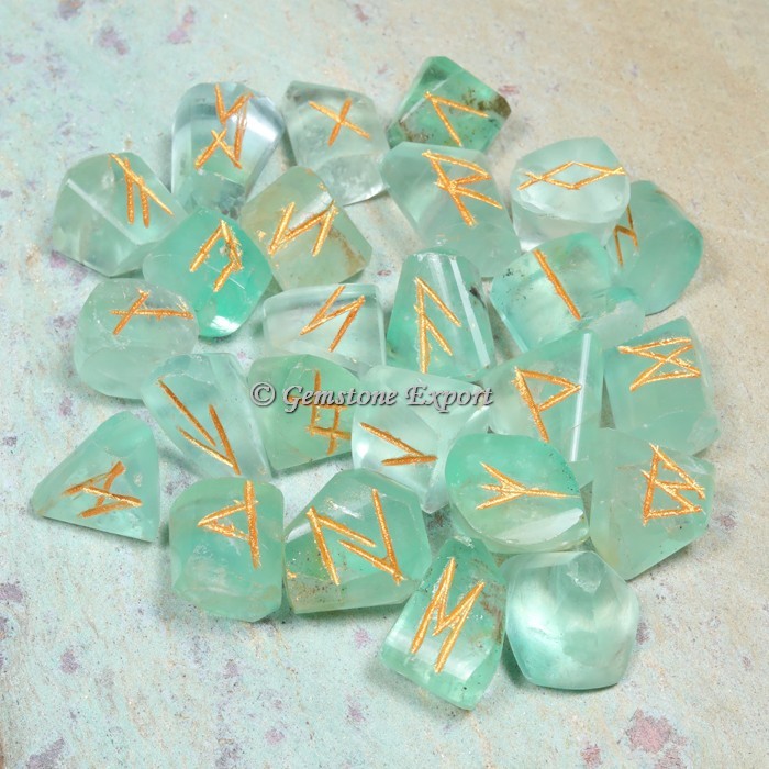 Green Fluorite Rune Divination Set