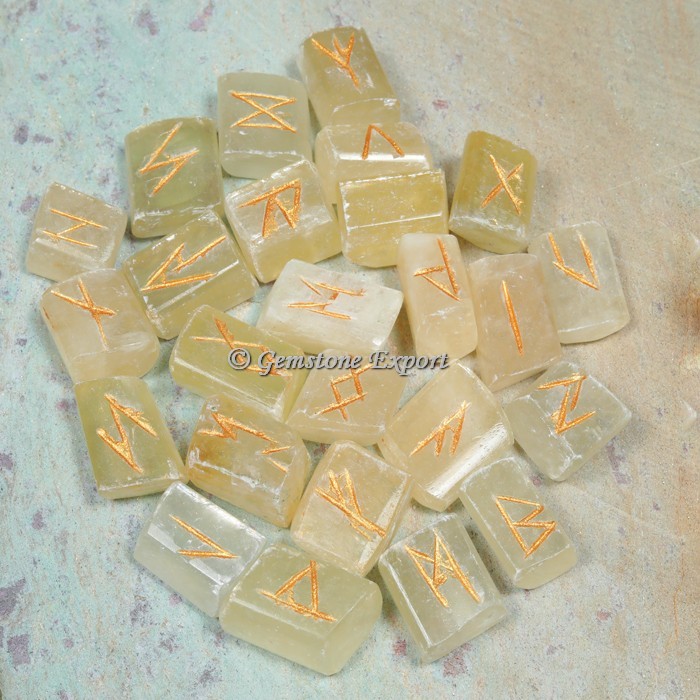 Yellow Calcite Rune Divination Set