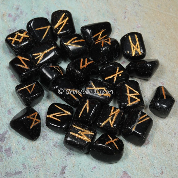 Black Obsidian Rune Divination Set