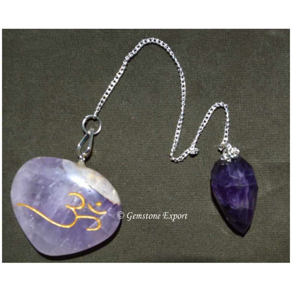 Amethyst Om Suncatcher Pendulums
