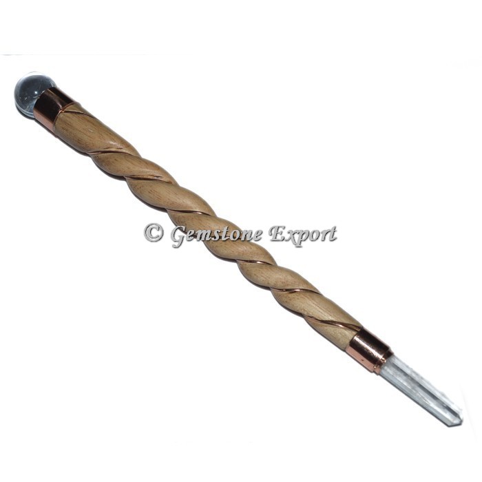 Spiral Natural Wood Healing Wands