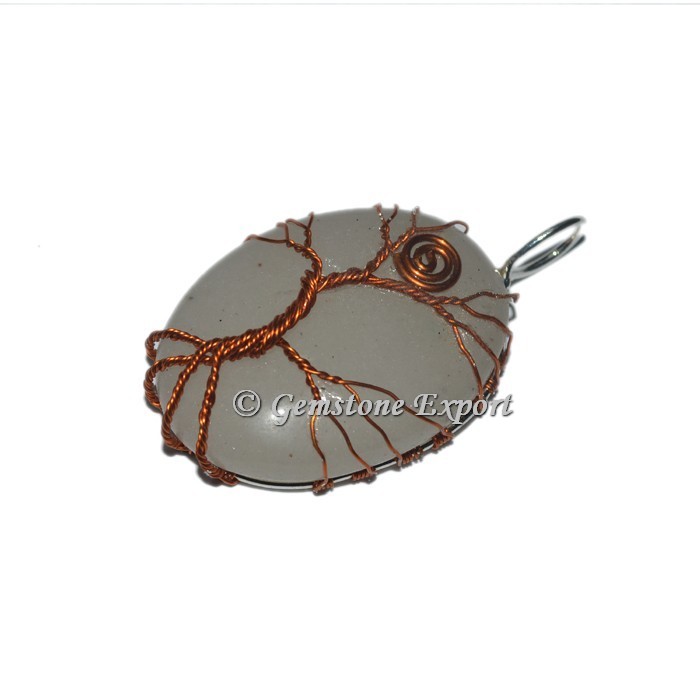 Crystal Quartz Tree of life Wire wraped Pendants