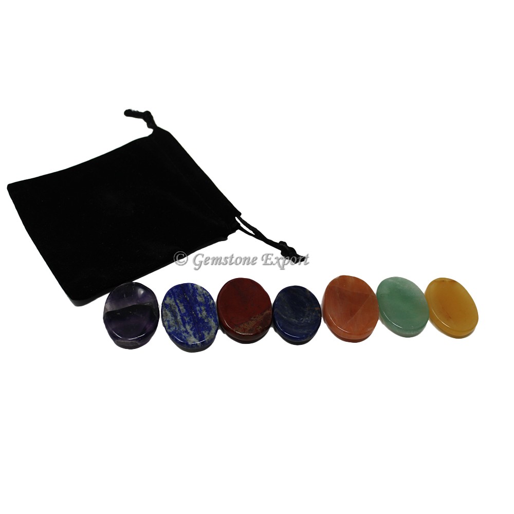 Seven Chakra Worry Stone With Pouch